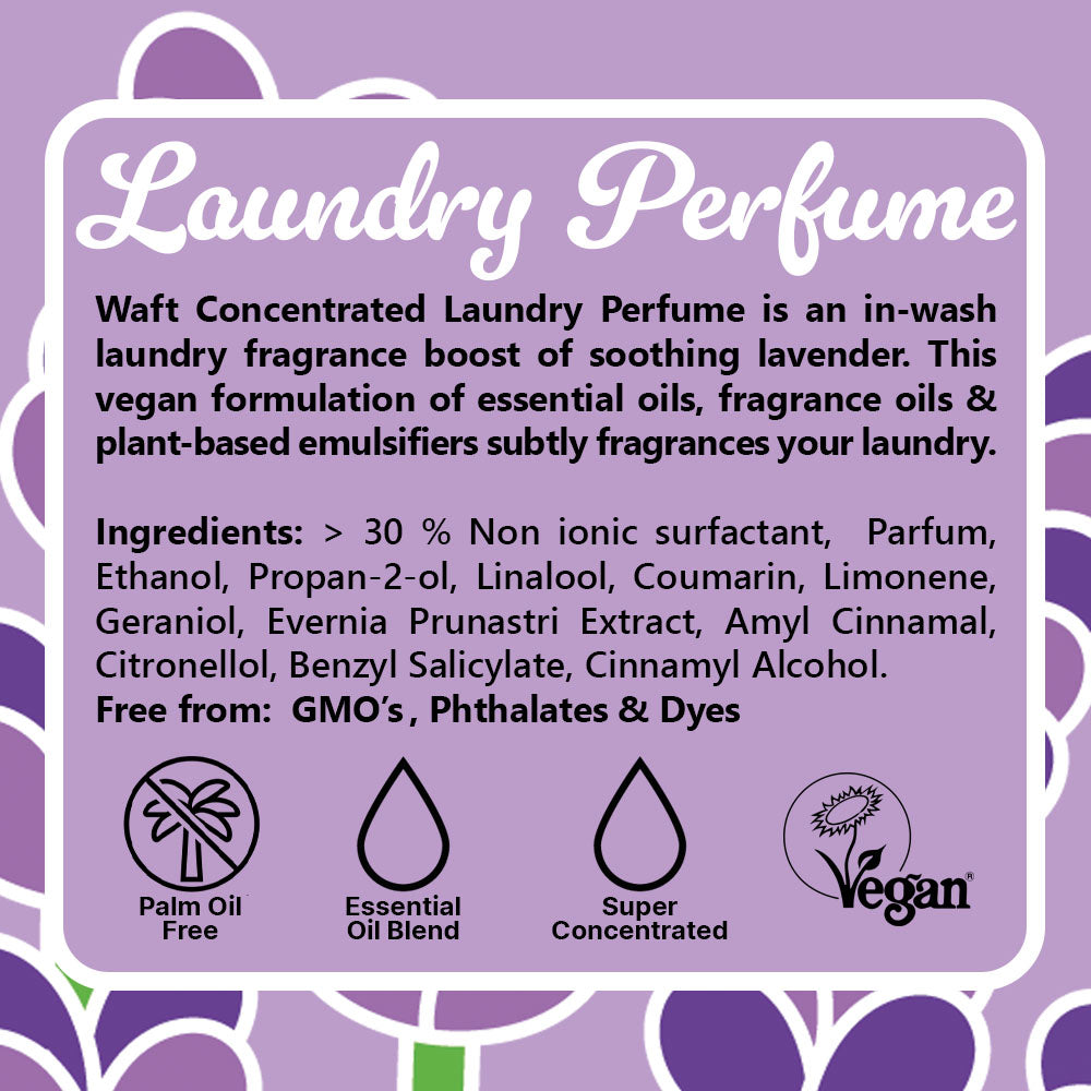 Waft Laundry Perfume | Lavender | 50ml | 100 Washes – Concentrated Laundry Scent