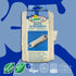 LoofCo Back Scrubber shown folded in packaging with blue background and sustainability icons