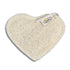 Heart-shaped natural sponge with LoofCo label on a white background
