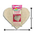 LoofCo Bath-Time Heart loofah pad in packaging with measurements