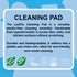 LoofCo Cleaning Pad visual of product description on blue background with eco logos