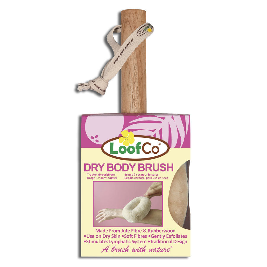 LoofCo dry body brush with packaging on a white background