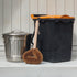 LoofCo Household Bin Brush without packaging with a metal bin, black food compost bin
