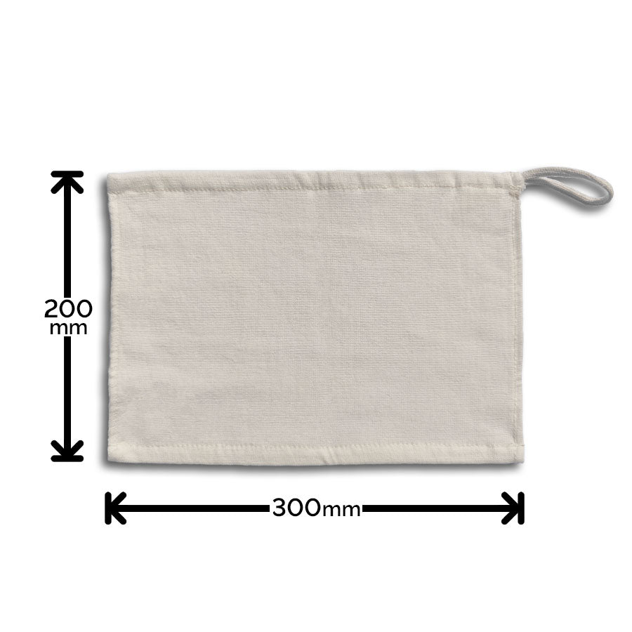 New Image : LoofCo Kitchen Cloths unfolded on white background with measurements
