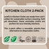  LoofCo Kitchen Cloth (2-Pack) visual of product description on beige background with eco logos