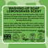  LoofCo Washing-Up Soap Lemongrass visual of product description & ingredients on green background with eco logos