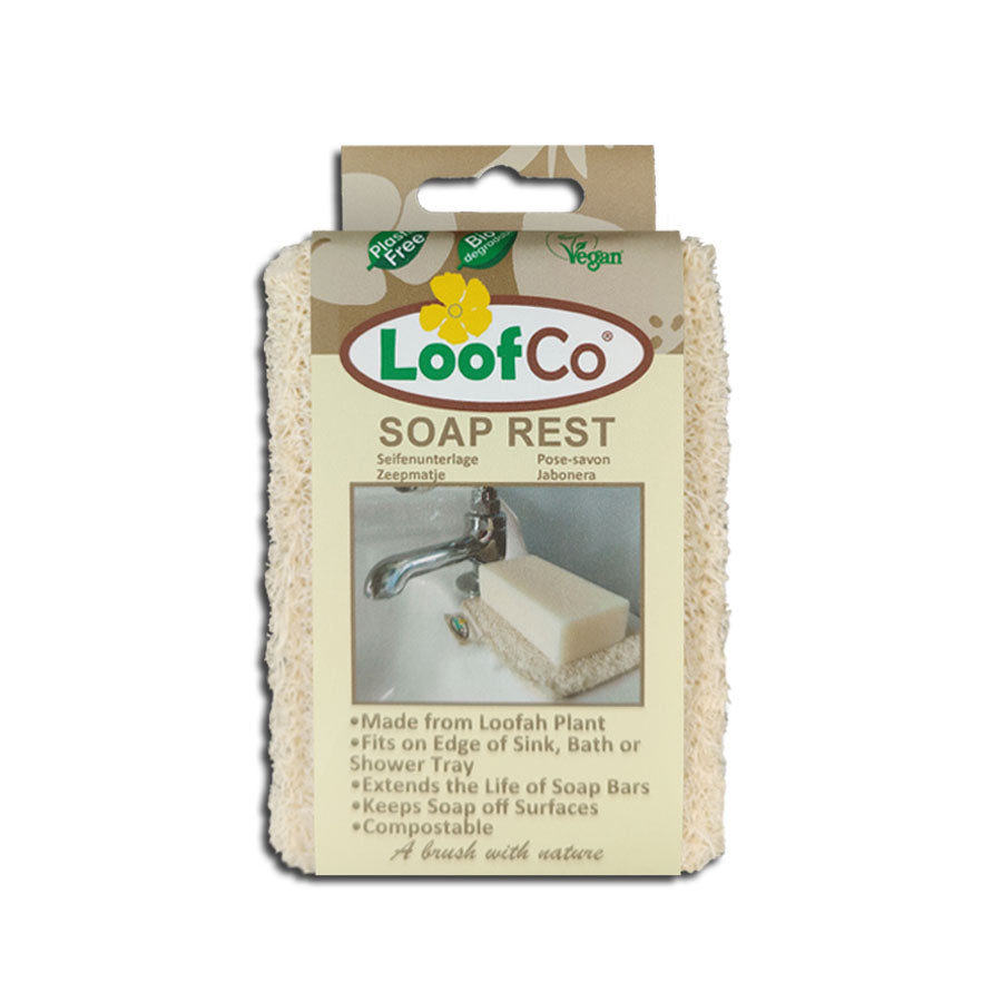 LoofCo Soap Rest - Natural loofah soap rest designed to keep soap dry and last longer.