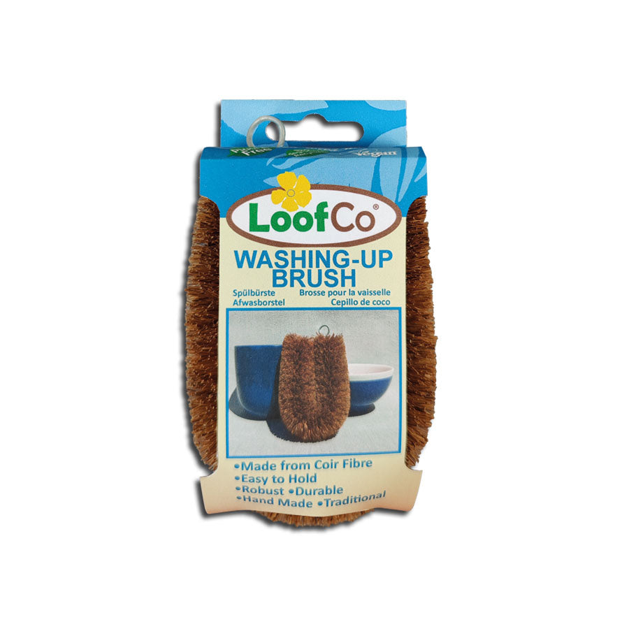  LoofCo Washing Up Brush in packaging on white background– Eco-Friendly Coconut Fibre Dish Brush