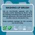  LoofCo Washing Up Brush visual of product description on blue background with eco logos