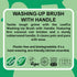  LoofCo Washing Up Brush with Handle visual of product description on green background with eco logos