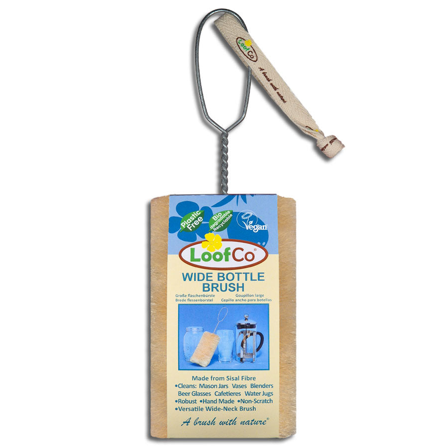 LoofCo wide bottle brush with packaging on a white background
