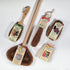 Set of LoofCo garden and outdoors brushes and scrubbers on a white background